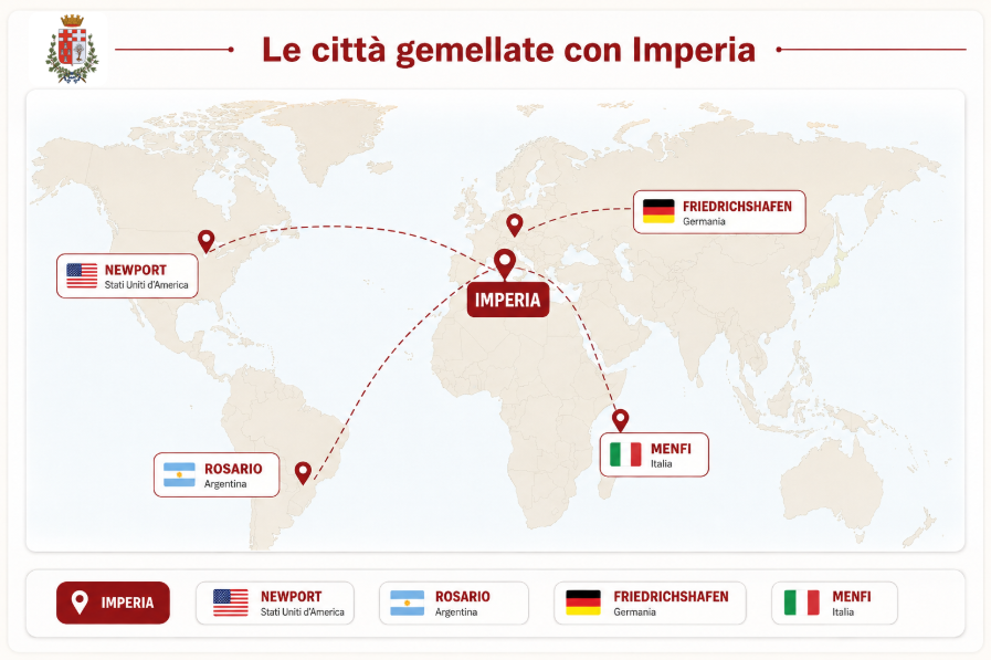 Karte der Zwillingsst&auml;dte von Imperia